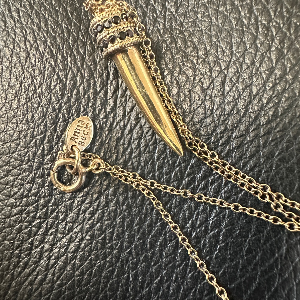 Anna Beck Gold Horn Onyx Pendant Necklace